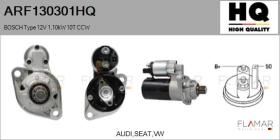 HQ ARF130301HQ - ARR NUEVO BOSCH Type 12V 1,10kW 10T CCW
