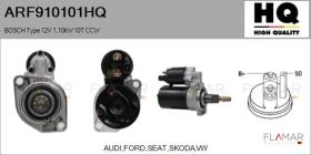HQ ARF910101HQ - ARR NUEVO BOSCH Type 12V 1,10kW 10T CCW