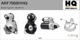 HQ ARF750201HQ - ARR NUEVO BOSCH Type 12V 1,10kW 9T CW
