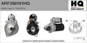 HQ ARF250101HQ - ARR NUEVO BOSCH Type 12V 1,10kW 9T CW
