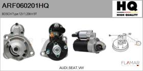 HQ ARF060201HQ - ARR NUEVO BOSCH Type 12V 1,20kW 9T