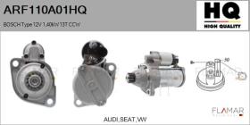 HQ ARF110A01HQ - ARR NUEVO BOSCH Type 12V 1,40kW 13T CCW