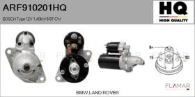 HQ ARF910201HQ - ARR NUEVO BOSCH Type 12V 1,40kW 8/9T CW