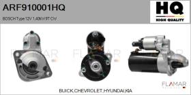HQ ARF910001HQ - ARR NUEVO BOSCH Type 12V 1,40kW 9T CW