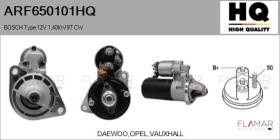 HQ ARF650101HQ - ARR NUEVO BOSCH Type 12V 1,40kW 9T CW