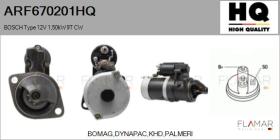 HQ ARF670201HQ - ARR NUEVO BOSCH Type 12V 1,50kW 9T CW