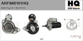 HQ ARF840101HQ - ARR NUEVO BOSCH Type 12V 1,70kW 9T CCW