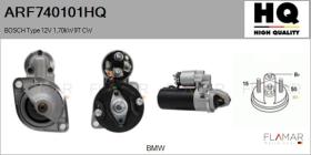 HQ ARF740101HQ - ARR NUEVO BOSCH Type 12V 1,70kW 9T CW