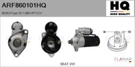 HQ ARF860101HQ - ARR NUEVO BOSCH Type 12V 1,80kW 9T CCW