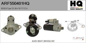 HQ ARF550401HQ - ARR NUEVO BOSCH Type 12V 2,00kW 10/11T CCW