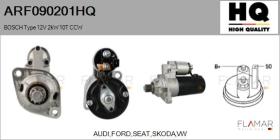 HQ ARF090201HQ - ARR NUEVO BOSCH Type 12V 2,00kW 10T CCW