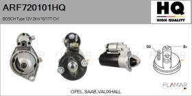 HQ ARF720101HQ - ARR NUEVO BOSCH Type 12V 2,00kW 10T CW