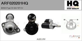 HQ ARF020201HQ - ARR NUEVO BOSCH Type 12V 2,00kW 10T CW