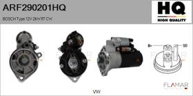 HQ ARF290201HQ - ARR NUEVO BOSCH Type 12V 2,00kW 9T CW