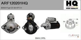 HQ ARF120201HQ - ARR NUEVO BOSCH Type 12V 2,00kW 9T CW