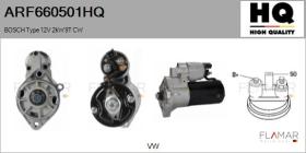 HQ ARF660501HQ - ARR NUEVO BOSCH Type 12V 2,00kW 9T CW