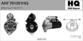 HQ ARF701201HQ - ARR NUEVO BOSCH Type 12V 2,00kW 9T CW