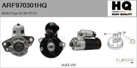 HQ ARF970301HQ - ARR NUEVO BOSCH Type 12V 2,00kW 9T CW