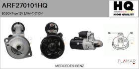 HQ ARF270101HQ - ARR NUEVO BOSCH Type 12V 2,10kW 10T CW