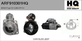 HQ ARF910301HQ - ARR NUEVO BOSCH Type 12V 2,20kW 9T CW