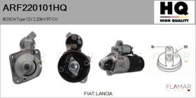 HQ ARF220101HQ - ARR NUEVO BOSCH Type 12V 2,20kW 9T CW