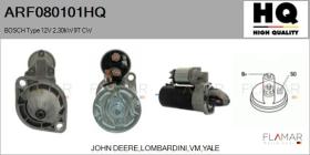 HQ ARF080101HQ - ARR NUEVO BOSCH Type 12V 2,30kW 9T CW