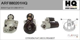 HQ ARF880201HQ - ARR NUEVO BOSCH Type 12V 2,50kW 9T CW