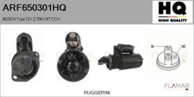 HQ ARF650301HQ - ARR NUEVO BOSCH Type 12V 2,70kW 9T CCW
