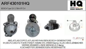 HQ ARF430101HQ - ARR NUEVO BOSCH Type 12V 2,70kW 9T CW