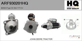 HQ ARF930201HQ - ARR NUEVO BOSCH Type 12V 3,00kW 10T CW