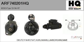 HQ ARF740201HQ - ARR NUEVO BOSCH Type 12V 3,00kW 9T