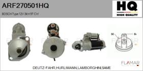 HQ ARF270501HQ - ARR NUEVO BOSCH Type 12V 3,00kW 9T CW