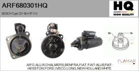 HQ ARF680301HQ - ARR NUEVO BOSCH Type 12V 3,00kW 9T CW