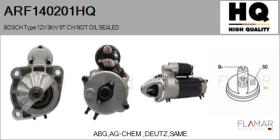 HQ ARF140201HQ - ARR NUEVO BOSCH Type 12V 3,00kW 9T CW