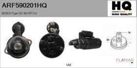 HQ ARF590201HQ - ARR NUEVO BOSCH Type 12V 3,00kW 9T CW