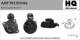HQ ARF701701HQ - ARR NUEVO BOSCH Type 24V 4,00kW 9T CW