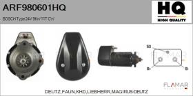 HQ ARF980601HQ - ARR NUEVO BOSCH Type 24V 9,00kW 11T CW