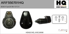 HQ ARF550701HQ - ARR NUEVO BOSCH Type 24V 9,00kW 13T CW