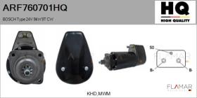 HQ ARF760701HQ - ARR NUEVO BOSCH Type 24V 9,00kW 9T CW