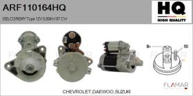 HQ ARF110164HQ - ARR NUEVO DELCOREMY Type 12V 0,80kW 8T CW