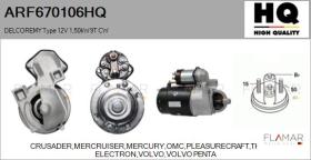 HQ ARF670106HQ - ARR NUEVO DELCOREMY Type 12V 1,50kW 9T CW