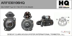HQ ARF030106HQ - ARR NUEVO DELCOREMY Type 12V 1,70kW 9T CW OIL SEALED