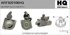HQ ARF820106HQ - ARR NUEVO DELCOREMY Type 12V 2,50kW 9T CW