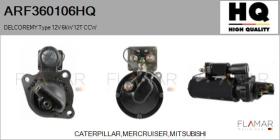 HQ ARF360106HQ - ARR NUEVO DELCOREMY Type 12V 6,00kW 12T CCW