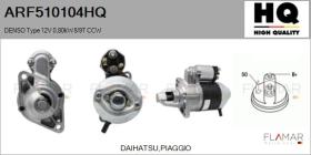 HQ ARF510104HQ - ARR NUEVO DENSO Type 12V 0,80kW 8/9T CCW
