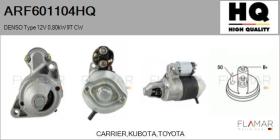 HQ ARF601104HQ - ARR NUEVO DENSO Type 12V 0,80kW 9T CW