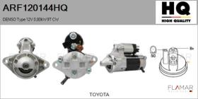 HQ ARF120144HQ - ARR NUEVO DENSO Type 12V 0,80kW 9T CW