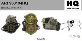 HQ ARF930104HQ - ARR NUEVO DENSO Type 12V 1,00kW 9T CW
