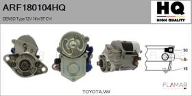 HQ ARF180104HQ - ARR NUEVO DENSO Type 12V 1,00kW 9T CW