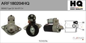 HQ ARF180204HQ - ARR NUEVO DENSO Type 12V 1,00kW 9T CW